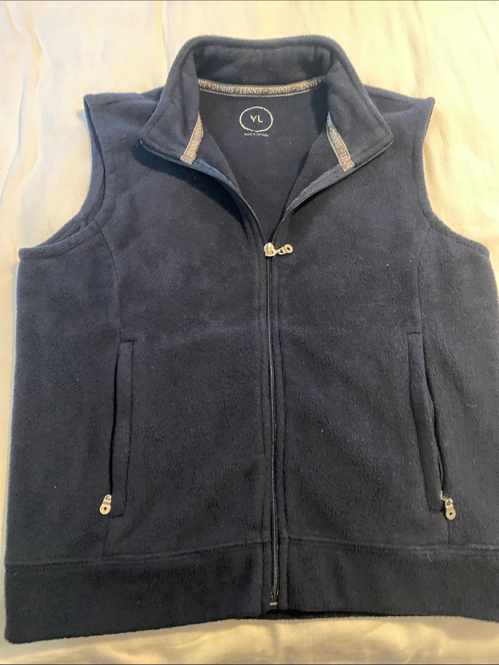 Youth Navy Fleece Zip Vest
